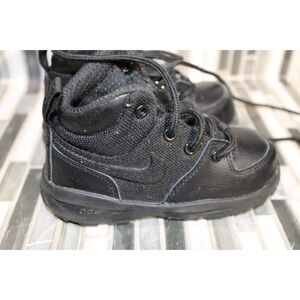 Nike ACG Manoa Leather TXT TD 'Triple Black' Little Kid Boots 7C